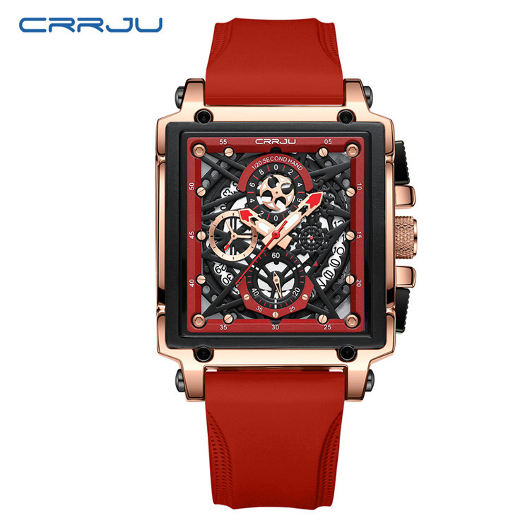 CRRJU/Kakun 2312 Nuevo reloj de hombre de cinturón simple personalidad de negocios multifuncional Calendario de hombre image 12