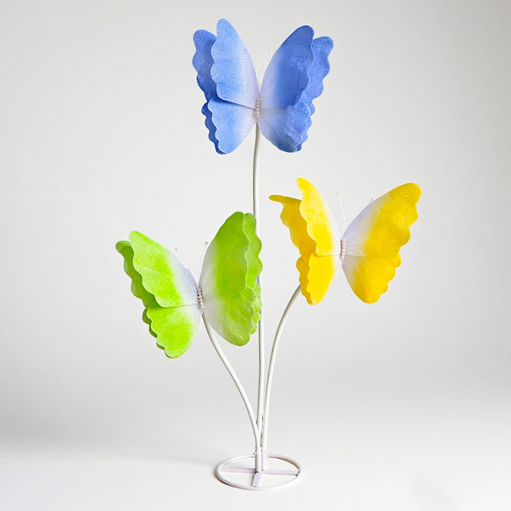 Peludo gradiente mariposa decoración de boda al aire libre centro comercial de belleza decoración de props de disparo props de dopamina