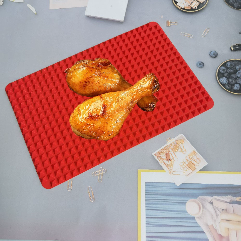 Маленькая Пирамида 395 Силиконовый коврик для курицы-гриля Коврик для пиццы Коврик для барбекю Коврик для гриля в микроволновой печи Многофункциональный коврик с эффектом еды