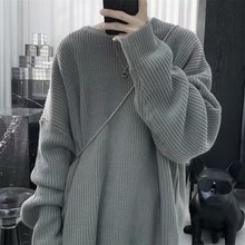 港风毛衣男学生卡通ins潮秋冬季情侣打底针织衫男士毛衣韩版宽松