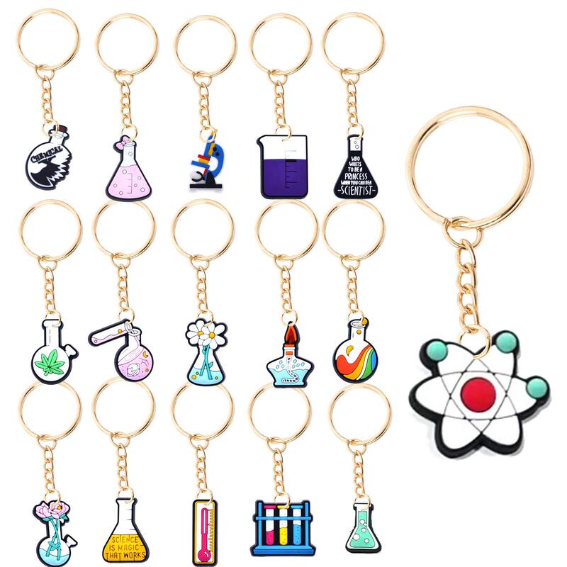 Creative Chemistry Laboratory Reagent Bottle Series Pvc Buckle Decorative Accessories Etsy Keychain
