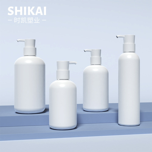 200ml/300ml white round shoulder body lotion bottles, 400ml/500ml PP shower gel care bottles