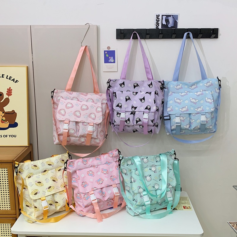 女士单肩包大容量斜挎包印花出游逛街便携收纳包学生上课补习袋潮