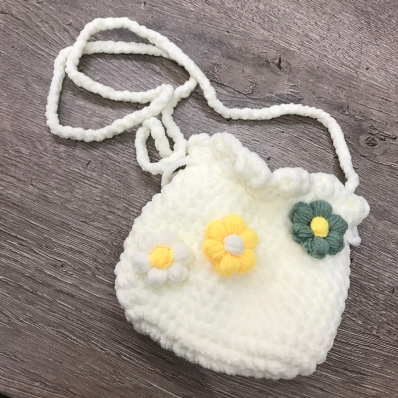 儿里凡手工编织包包diy毛线泡芙束口包自制材料包制作钩针礼物针