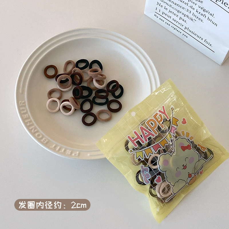 100 paquetes _ colorido pequeño bebé anillo de cabello para niños cuerda de cabello alta elástica no lesionada banda de cabello para mujeres con joyas de cabello para niñas