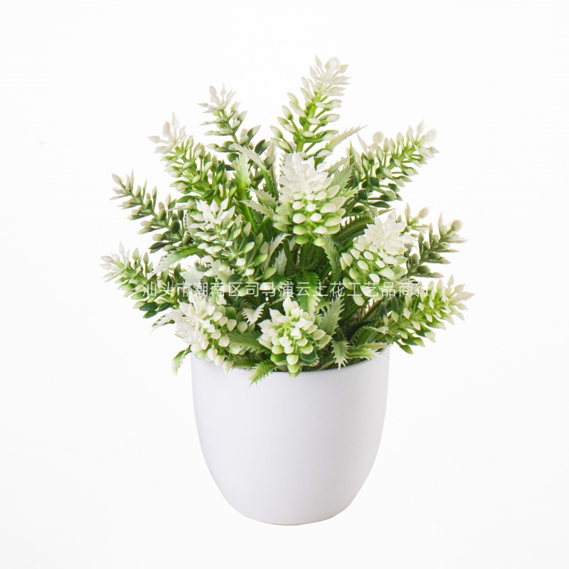 Planta Artificial en Maceta para Escritorio de Plástico, Decorativa, para Sala de Estar