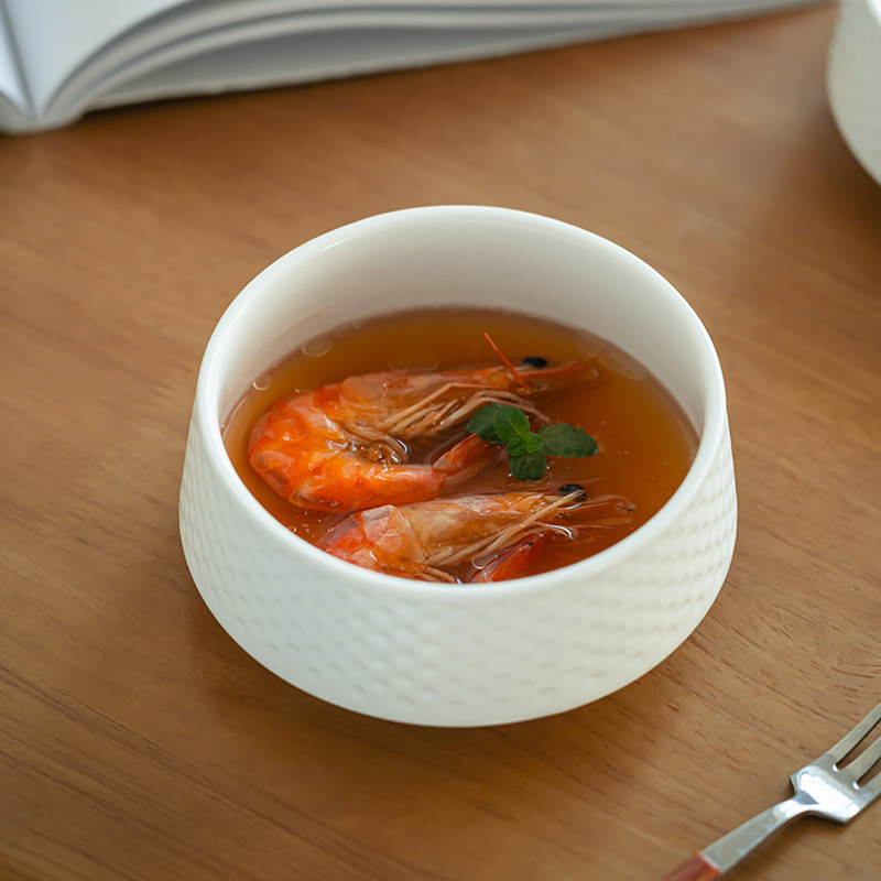 Luz de lujo en relieve texturas de cerámica cuenco de restaurante cuenco de ensalada cuenco de platos de arroz cuenco de sopa de bebida