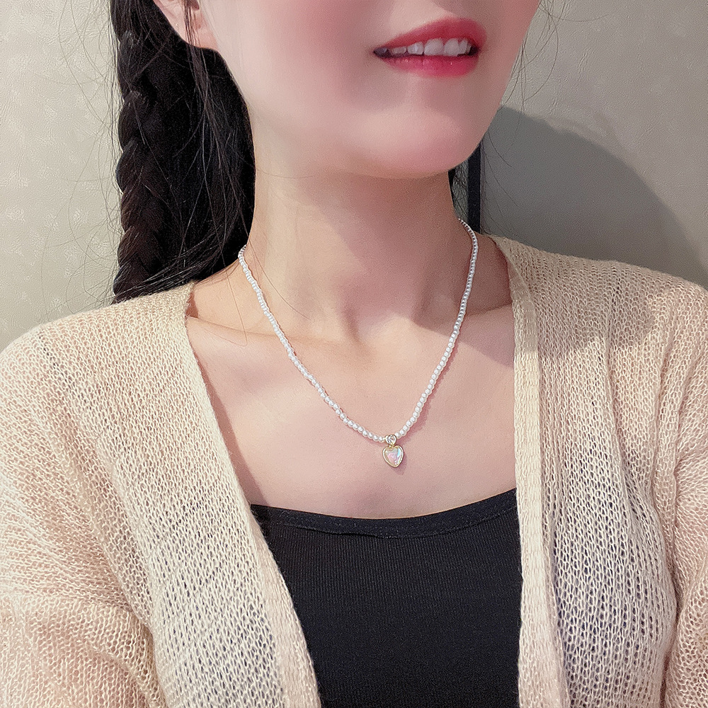 1 Piece Sweet Heart Shape Artificial Pearl Womenu0027S Pendant Necklace