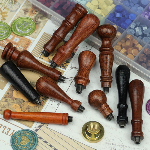Fire lacquer handle rosewood 17 styles fire lacquer seal handle Retro European envelope mouth wax tool factory store