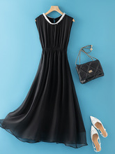 女装真丝连衣裙OL气质通勤简约桑蚕丝裙子夏季新款86004