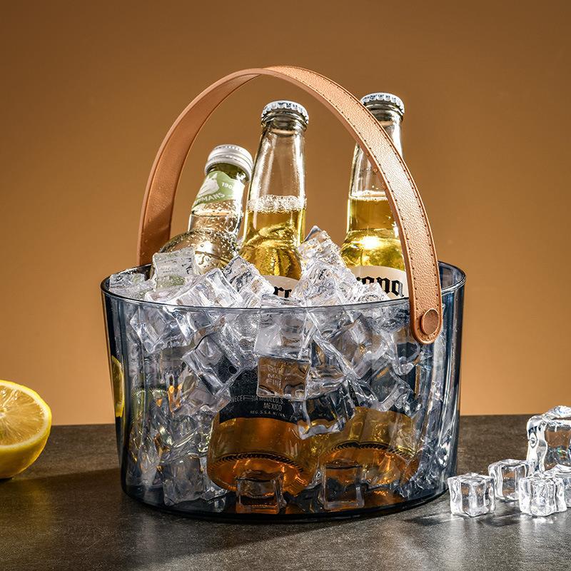 Portable Ice Bucket for Restaurants, Bars, Home Use, Acrylic Ice Bucket, Outdoor Fruit Beer Champagne Bucket