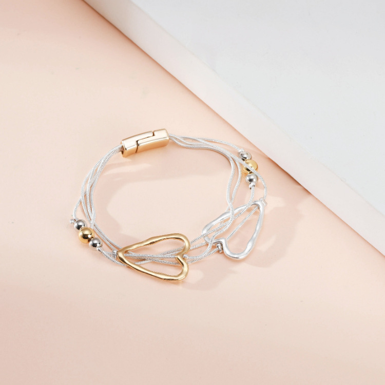 Personalized Double Color Matching Geometric Hollow Multilayer Bracelet Nihaojewelry