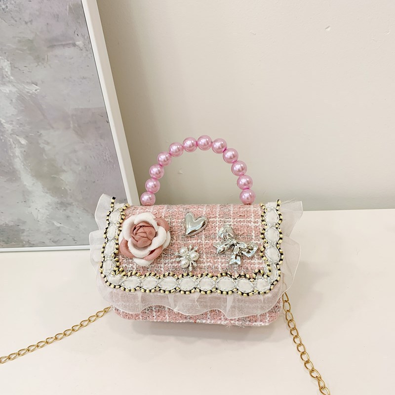 Niña tween pequeña bolsa de hombro arco encantadora princesa mochila de perlas de aire extranjero para niños bolsos lotes