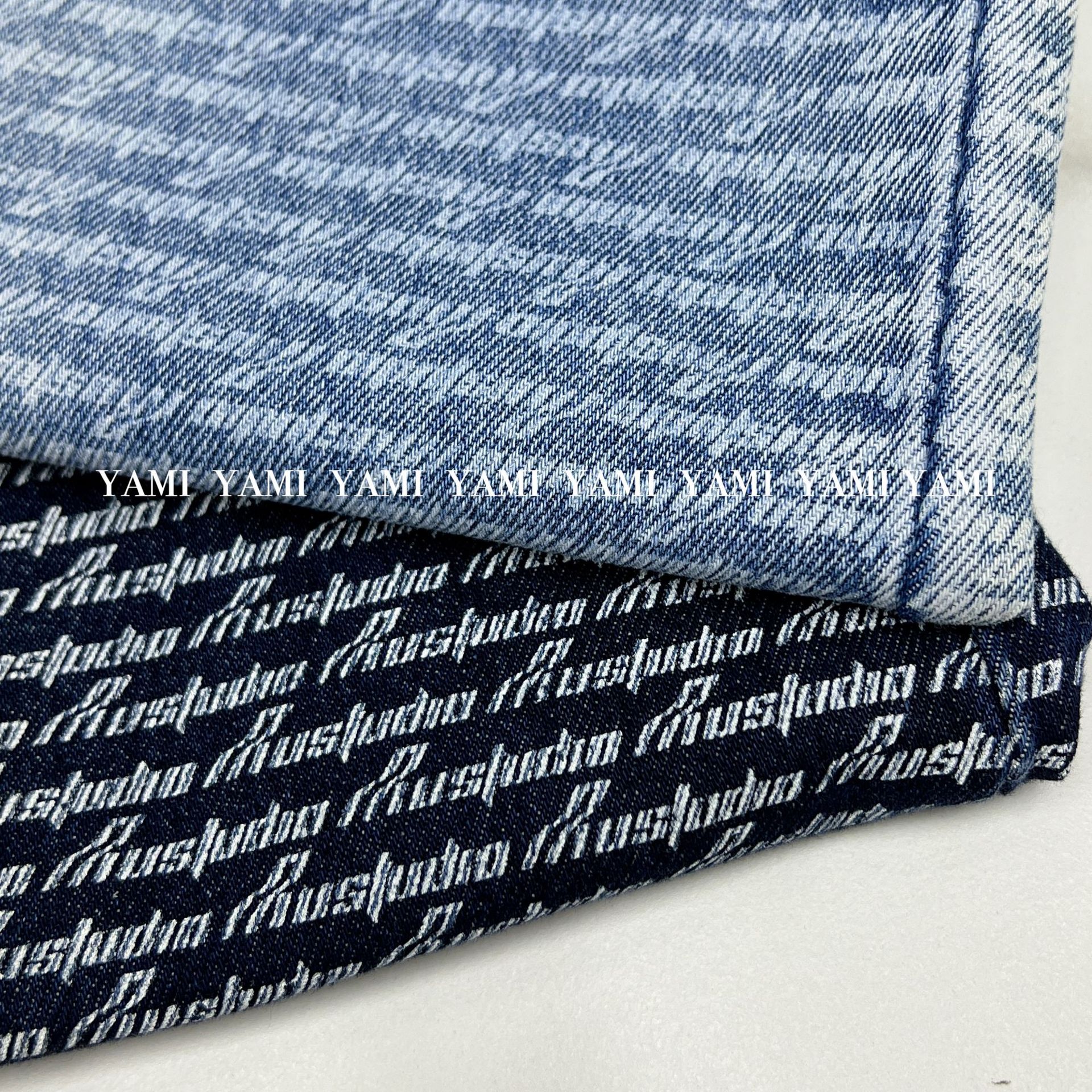Fábrica de mezclilla al por mayor 10 siro spinning Denim sarga no elástico completo impreso inglés denim tela impresa image 1