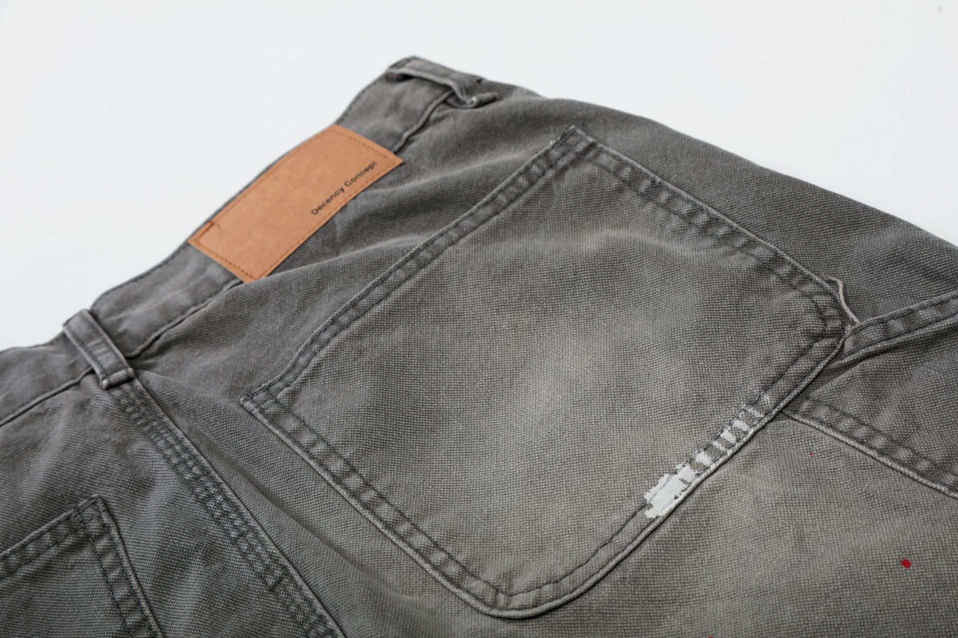 Men's Wide Leg Jeans High Street Style Z059 Whisker Texture Artificial Paint Splatter Design_mkmklike.com