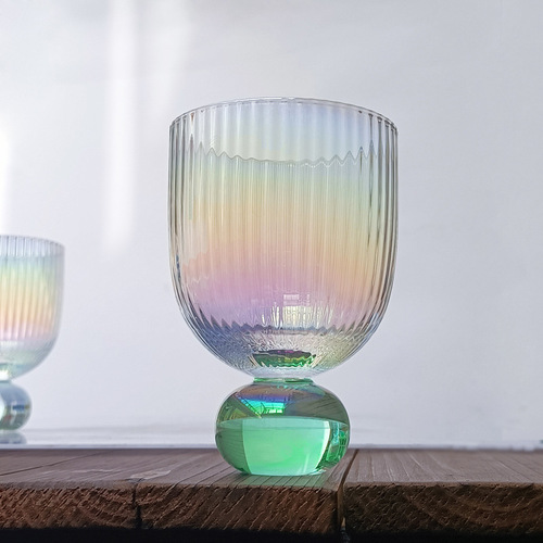 Designer rainbow glass crystal pearl cup champagne red wine cup Nordic milkshake cold drink medieval cup water cup