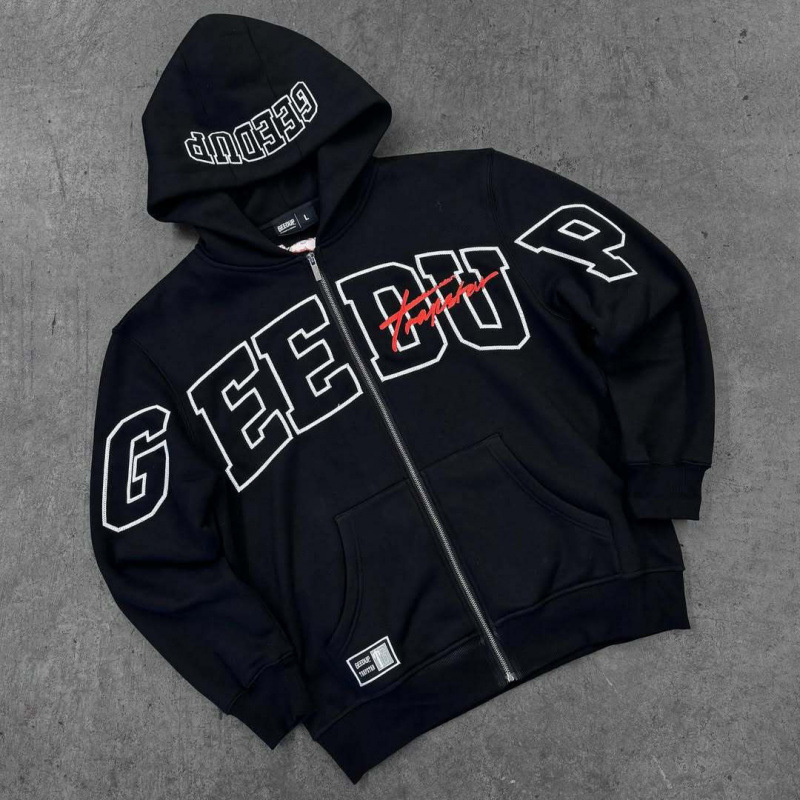 Bluza z kapturem w stylu streetwear z nadrukiem 3D – unisexowa, rozpinana bluza oversize w miejskim stylu i estetyce Y2K_voghion.com