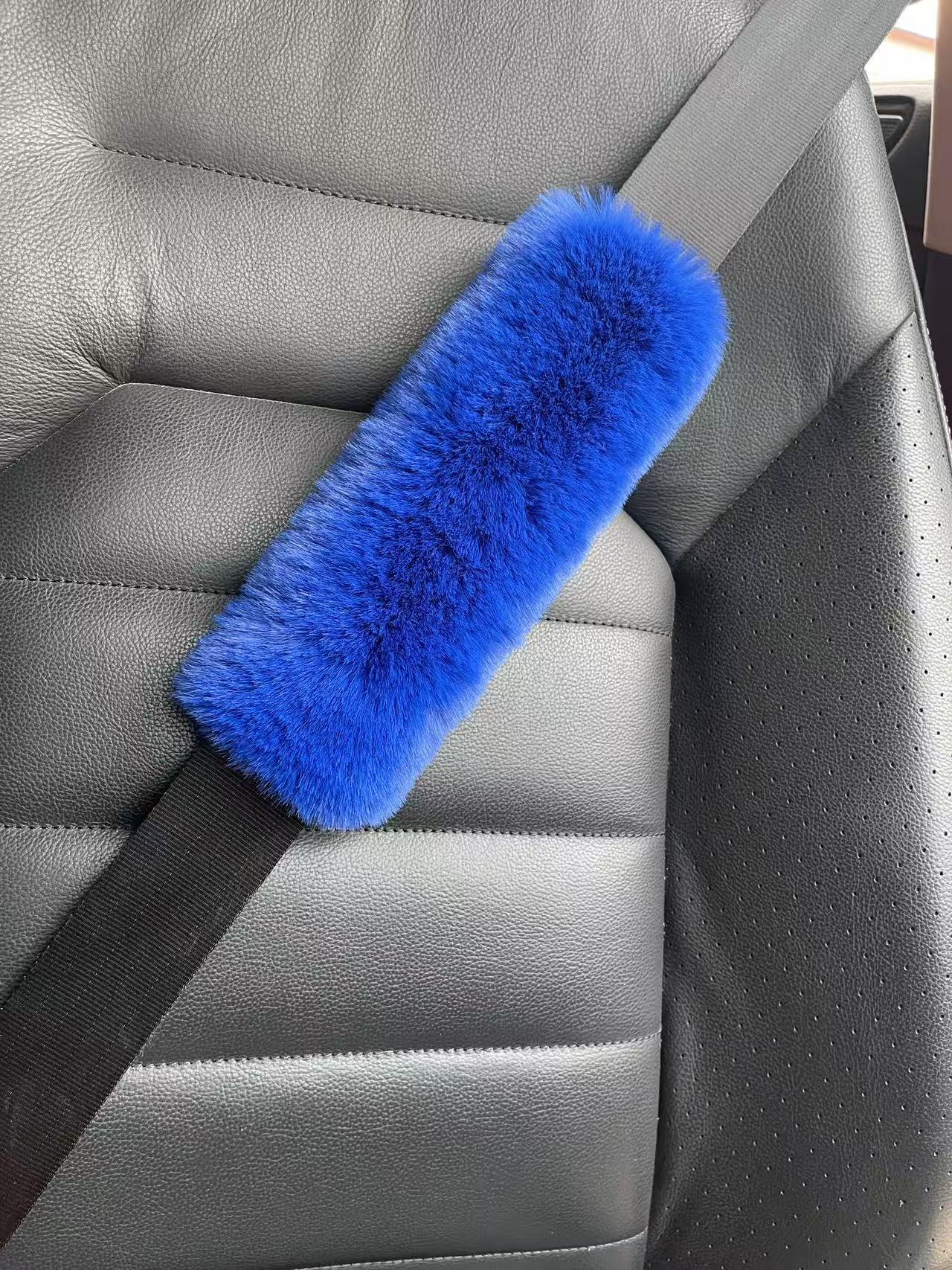 Car Seatbelt Shoulder Pads Imitation Rex Rabbit Fur Anti-Scratch Backpack Straps Children's Schoolbag Backpack Decorative Covers Decorative Pads