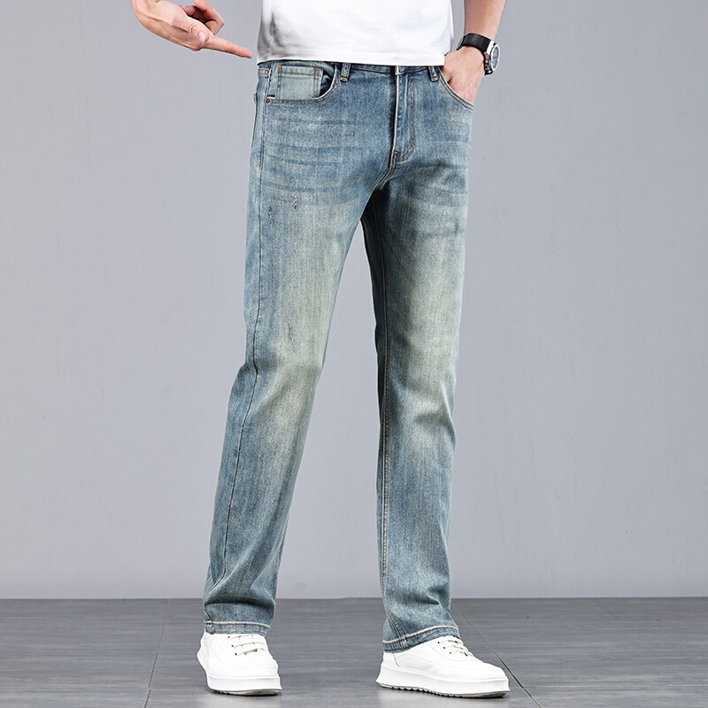 Vintage Men's Jeans Trendy Brand Fitted Straight-Leg 2024 New All-Season Versatile Casual Pants Vintage Men's Jeans Trendy Brand Fitted Straight-Leg 2024 New All-Season Versatile Casual Pants