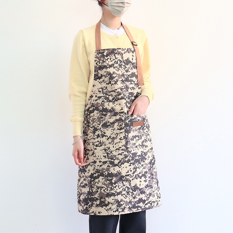 Transfronterizo Amazon camuflado delantal de lona impermeable ajustable café ropa de trabajo delantal de cocina doméstica al por mayor