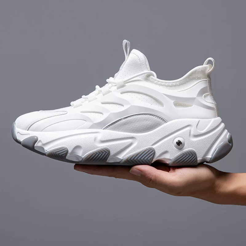 Mesh extra large sports shoes for leisure, high casual footwear platform, plus size, 2025 years