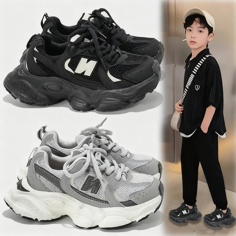 Children's Dad Shoes Autumn 2025 New Autumn Breathable Mesh Boys' Sports Shoes Lightweight Girls' Casual Shoes