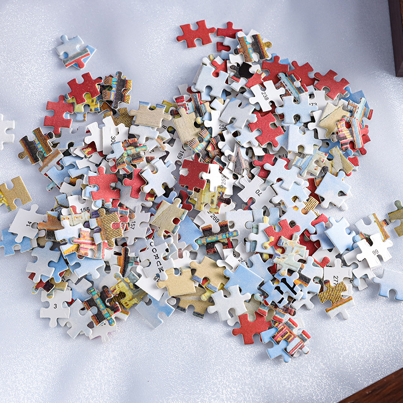 Mu Ran Puzzle Viajero del mundo Atracciones famosas Ilustración original Estudiante Diy Puzzle Marco de fotos de escritorio Decoración