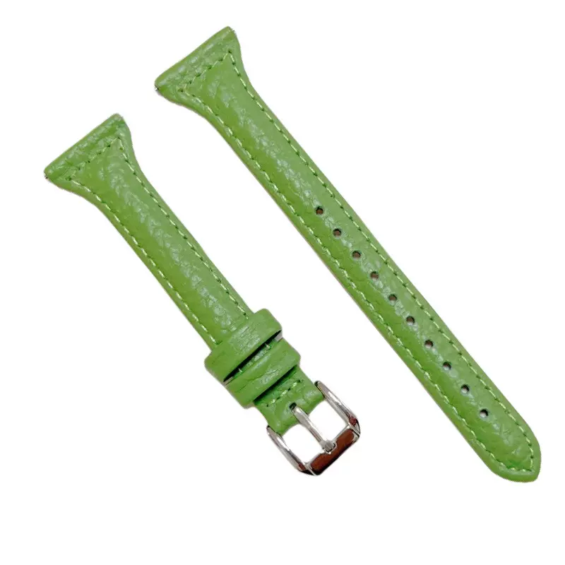 适用华为gt5表带gt3pro/watch4真皮荔枝纹表带女T型细18/20/22