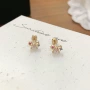 镂空甜美316l彩色耳钉