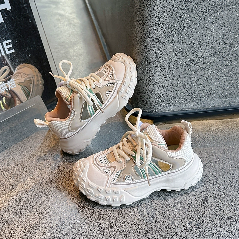 Children's breathable sports shoes for boys, summer footwear, sandals, soft sole, 2025 years