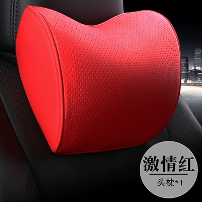 neck pillow leather small pillow – Headrest - 003-leather-headrest-big-red