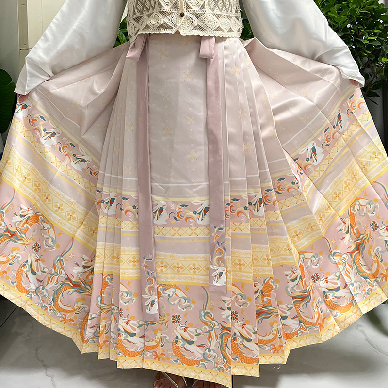 Dragon Rabbit Original New Ming Style Hanfu Autumn and Winter Horse-faced Skirt Daily Ancient Suit Han Element Summer Guofeng Ru Skirt