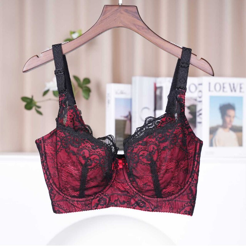 [Clearance, No Returns or Exchanges] Beautiful Back Lace Ultra-Thin Breathable European and American Plus Size Bra Wholesale Adjustable Style