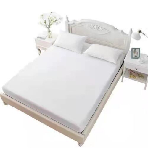 Hot 100% Cotton Bed Sheet Set, Pillowcase, Full Cotton White Hotel Guest Room Single Size Duvet Cover Set, Thick Single Piece for Medical Hospital