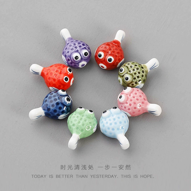 Японский мультфильм милый фугу керамический держатель для палочек для еды твердый держатель для палочек для еды