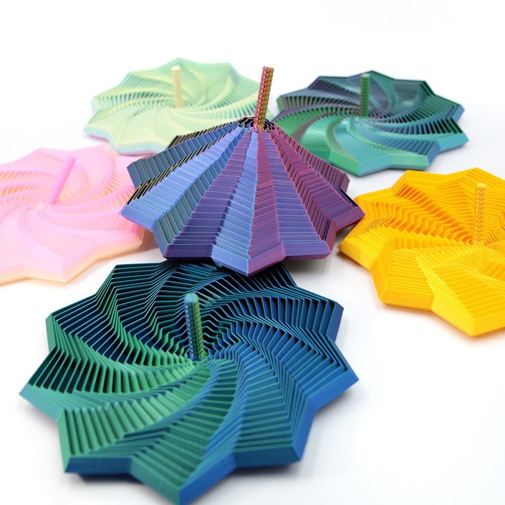 Ilusión visual transfronteriza descompresión torre de rábanos impresa en 3D juguetes de puzzle para niños espiral poligonal gran tecnología negra completa