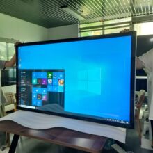 多媒体一体机智能科技75寸壁挂式广告机高清显示器机场高铁触摸屏