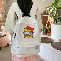 书包尼龙耐磨轻便汉堡猫双肩包大容量小学生初中生高中生双肩背包
