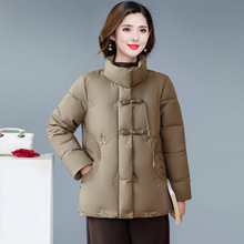 妈妈冬装新款立领羽绒棉服大码中老年宽松加厚保暖棉衣