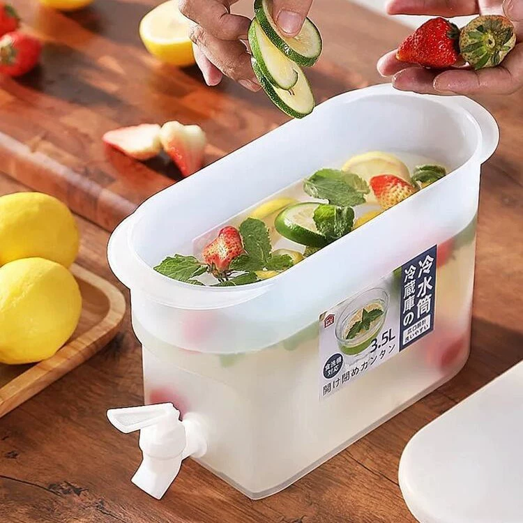 Холодный чайник 3,5 л большой емкости с краном в японском стиле герметичный высокотемпературный холодильник напиток ароматизированный чайный сок холодное пузырьковое ведро