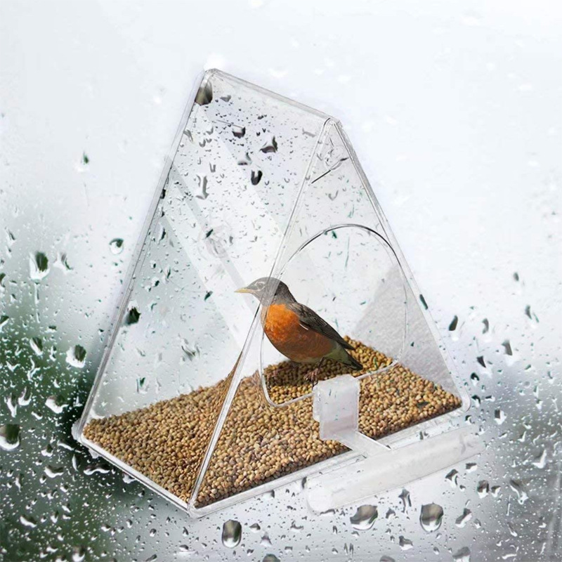 Acrylic bird cage transparent acrylic pet box bird feeder Amazon bird feed feeder 4