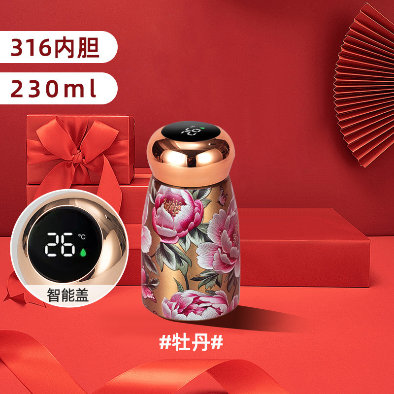 迷你蘑菇杯智能显温口袋杯女生高颜值国风水杯便携小巧随手保温杯|undefined