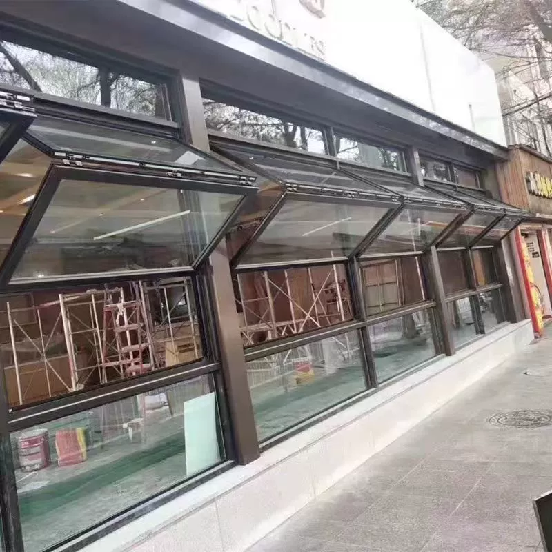 人咖啡店奶茶店提拉上下收藏厨房折叠窗2升降窗全开680铝合金通用