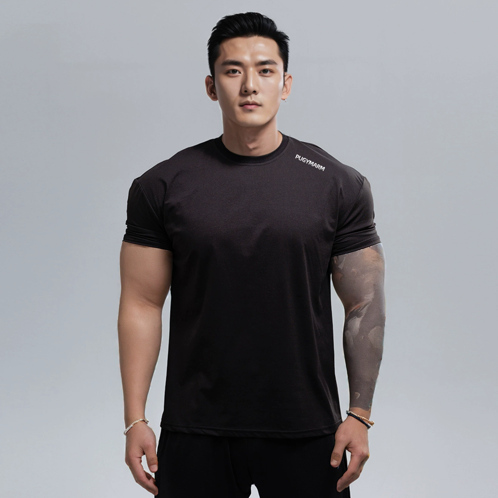 Потрясающий бренд GYMARM для весны и лета 3.0, профессиональный outdoor fitness, soft shell, быстро сохнущая основа, высокоэластичный дышащий материал, плавно спадающие рукава с коротким рукавом