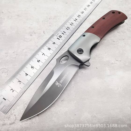 Factory direct supply stainless steel knife fruit knife camping folding knife foreign trade military knife folding knife wooden handle outdoor tools
