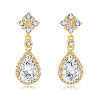 Cross-Border Water Drop Moissanite Fashion S925 Silver Atmospheric Long 2 Carat Earrings European and American Hot Selling Earrings Earrings