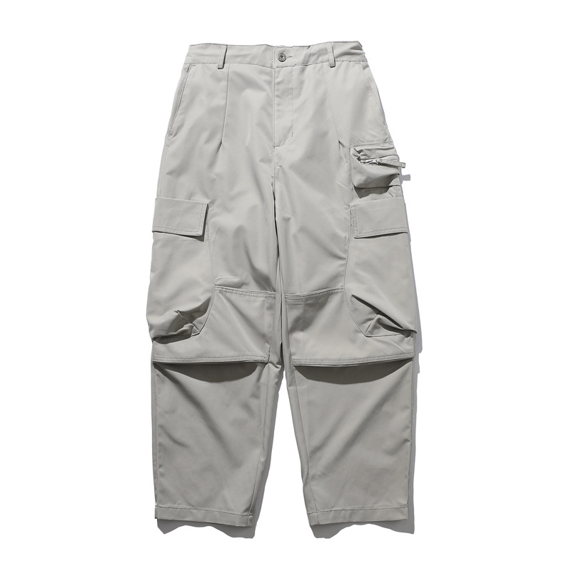 Pantaloni cargo uomo a gamba dritta con tasche laterali_voghion.com