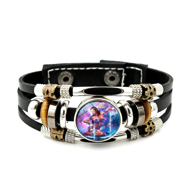 Simple Style Constellation Pu Leather Beaded Unisex Bracelets 1 Piece