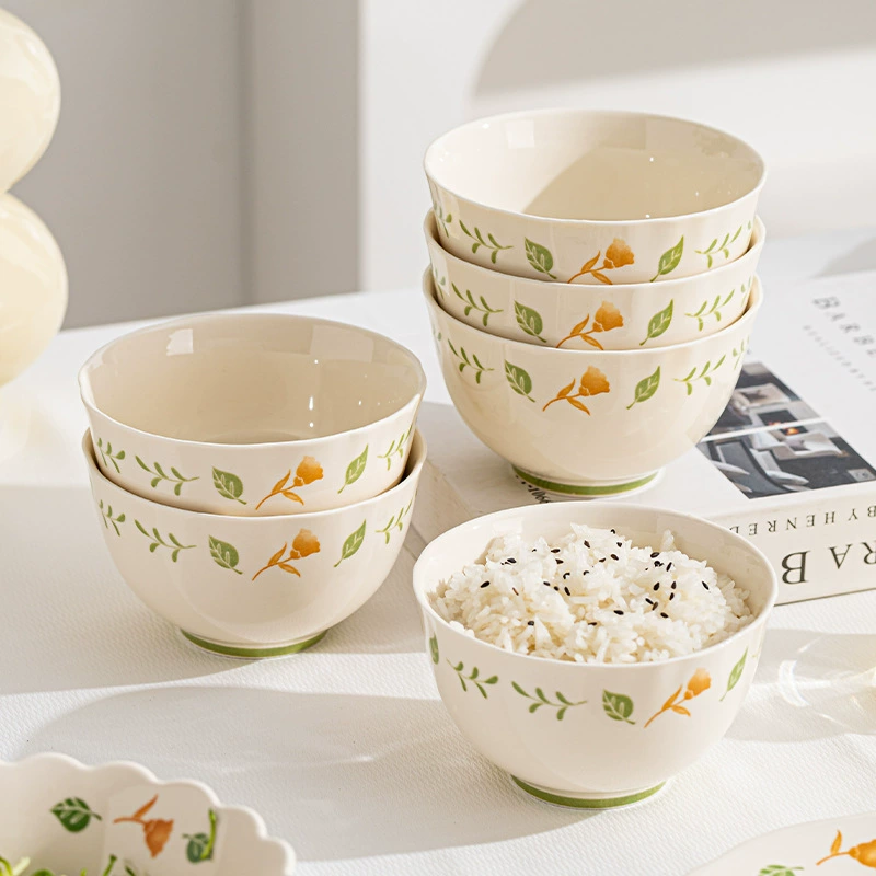 Fresh ceramic dinner plate, tableware, set, simple and elegant design