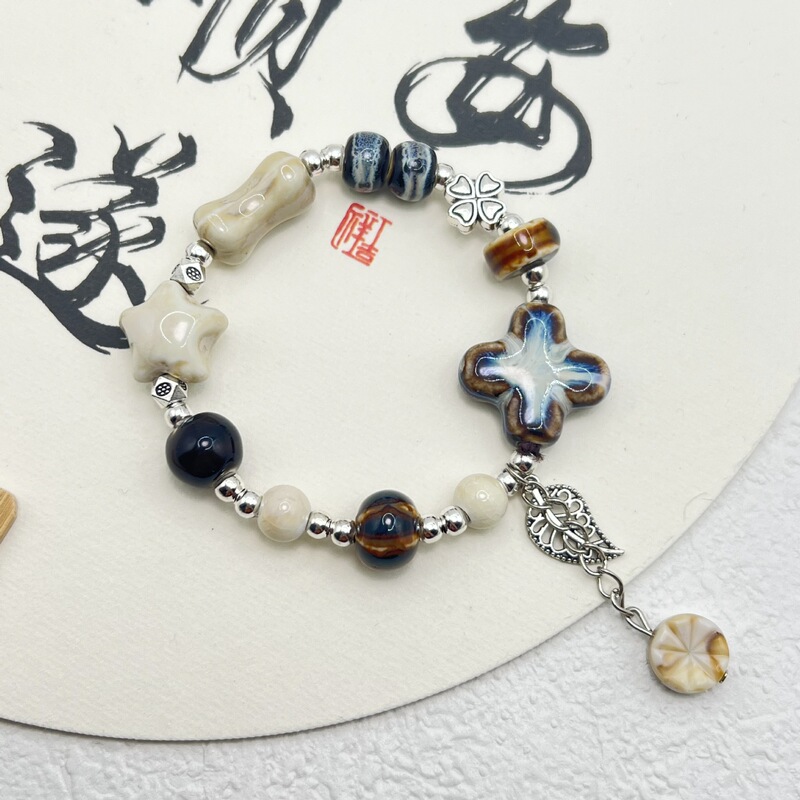 景徳鎮セラミックブレスレットオリジナルセラミックビーズ、新鮮で多用途、人気のジュエリー、ニッチなデザイン、多用途|undefined